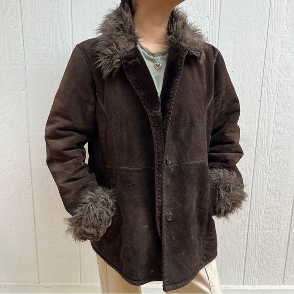 Wilsons Leather Vintage Suede Faux Fur Lined 70s Penny Lane Afgan Jacket - Picture 1 of 14